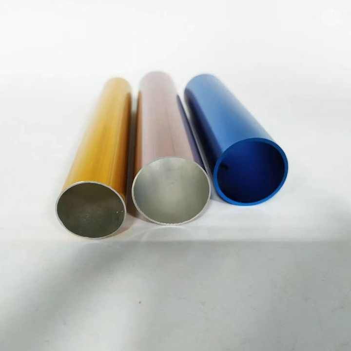 aluminium round tube profile aluminium frame aluminum tubes silver anodize black anodized sand blasting