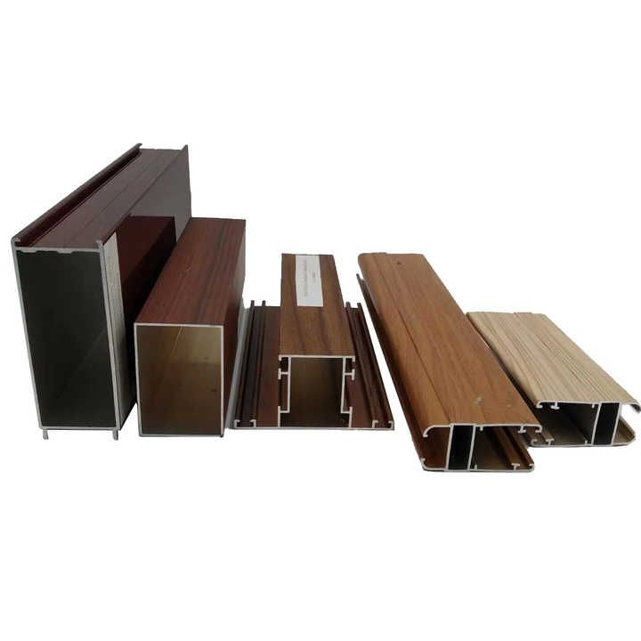 aluminium extrusion profiles  aluminum extrusion profile window and door profile wood color wooden transfer square tube