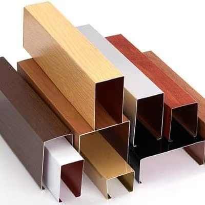 aluminum profile tube pipe U profiles wood color wooden transfer aluminium profiles