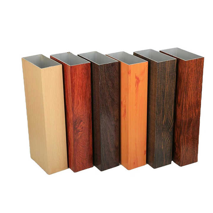 aluminium window and door  profile wood color wooden transfer aluminum extrusion tube pipes hollow profiles